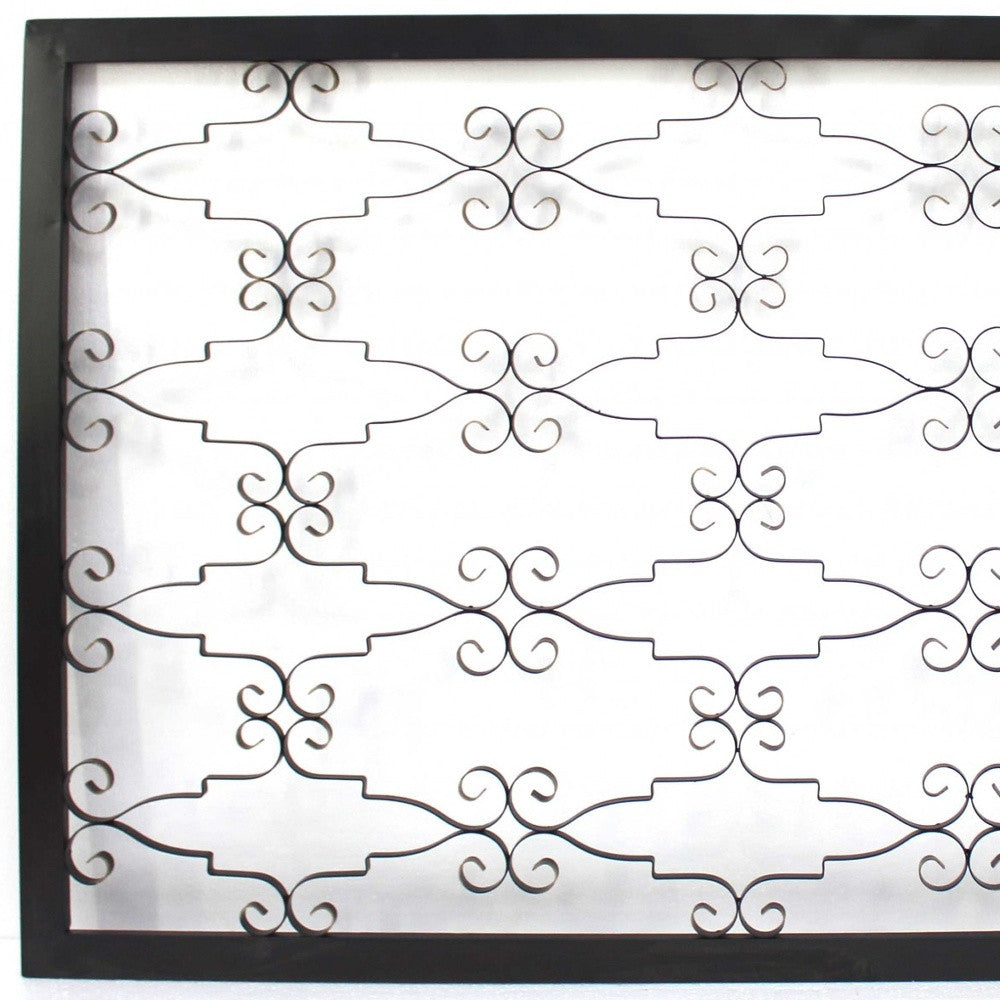 63" X 43" X 1" Black Wooden Framed Metal - Wall Decor