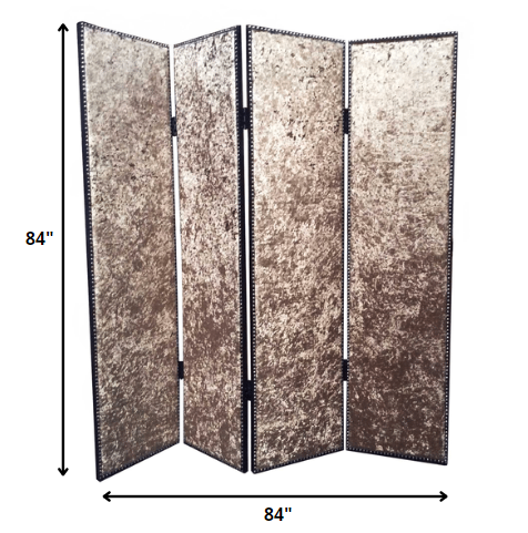 84 X 84 Bronze Wood & Fabric  Screen