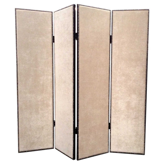 84 X 84 Beige Wood & Fabric Chateau  Screen