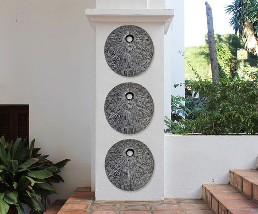 20" X 20" X 2" Contemporary Grey Round Wall Art