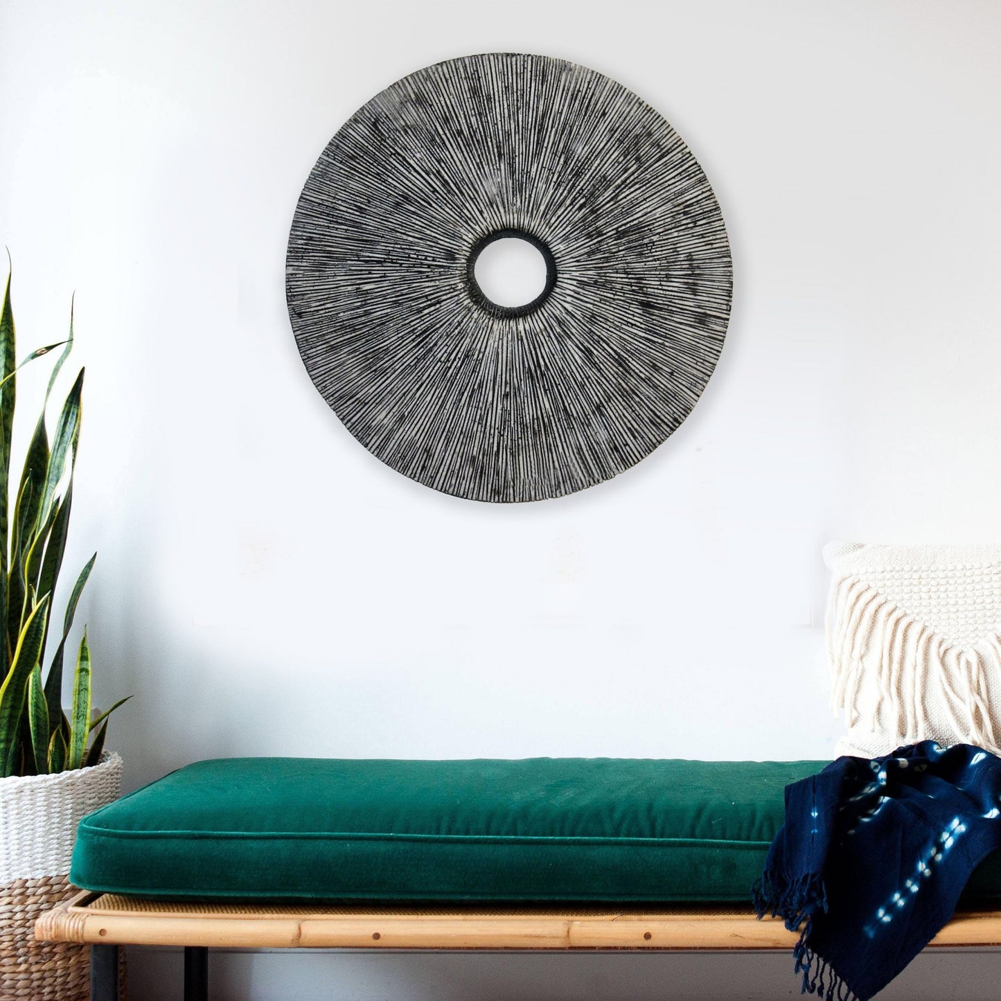 30" X 30" X 2" Contemporary Grey Round Rib Wall Art