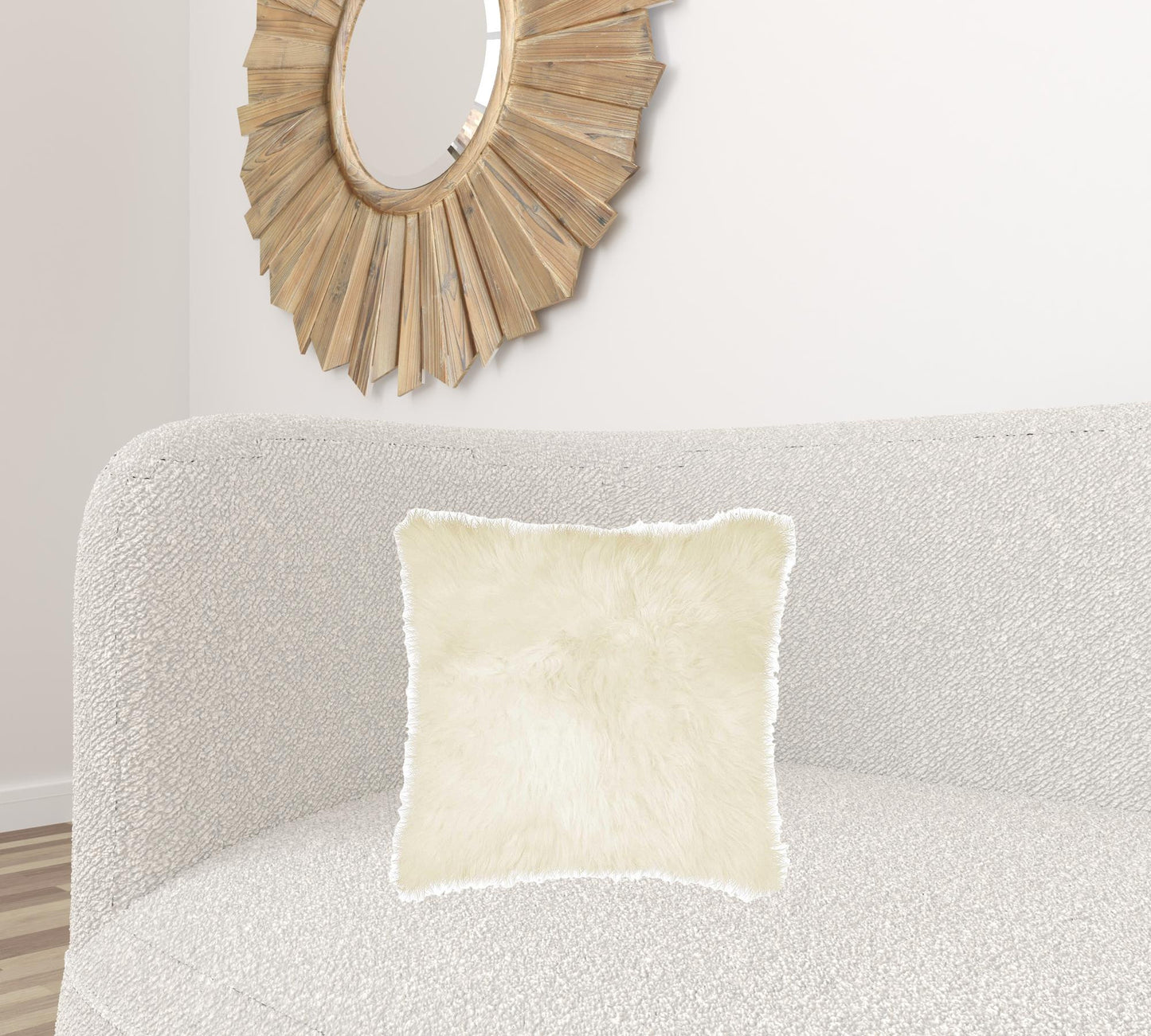 18" X 18" Natural Sheepskin Pillow