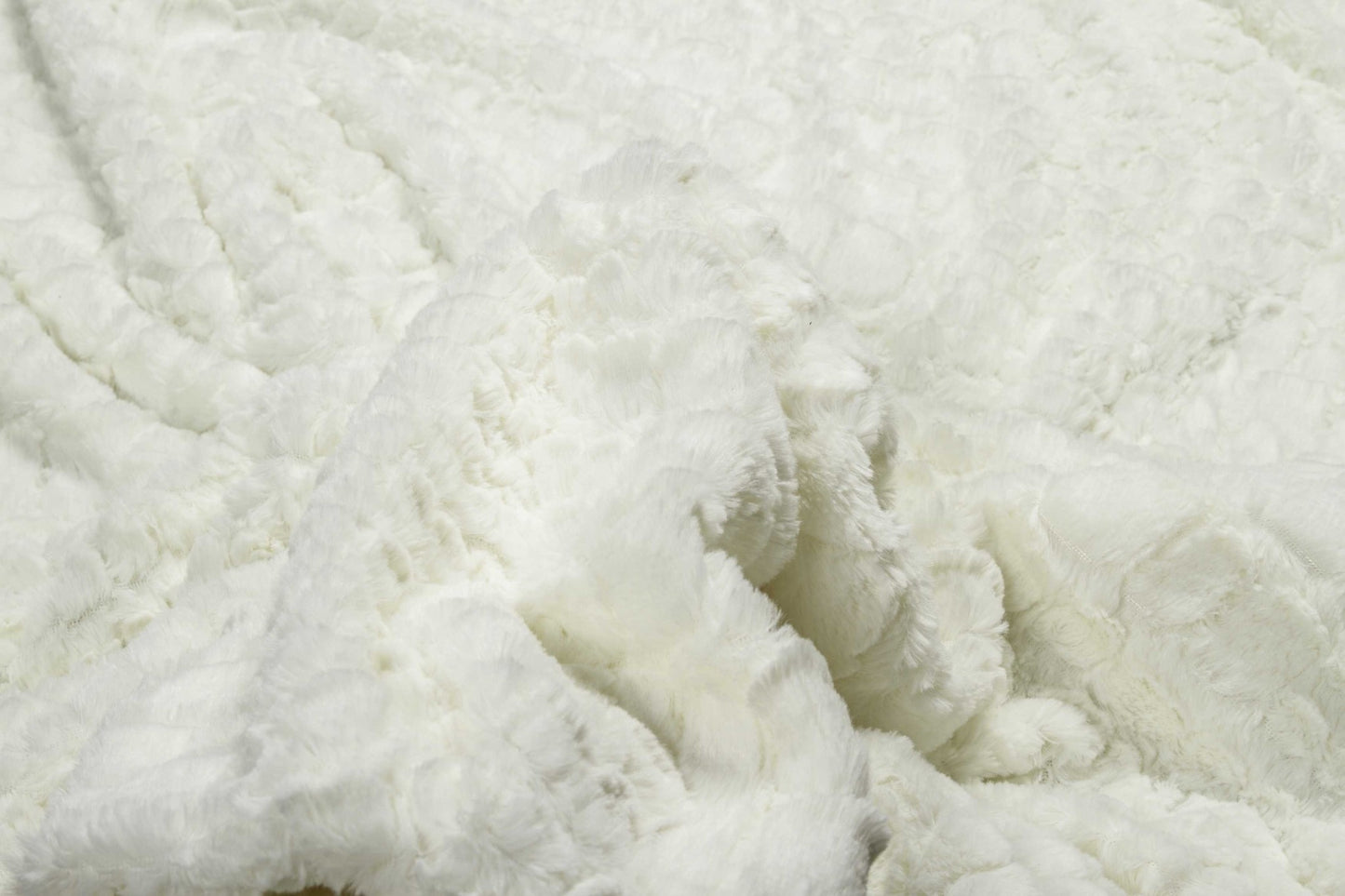 Ivory Faux Fur Plush Throw