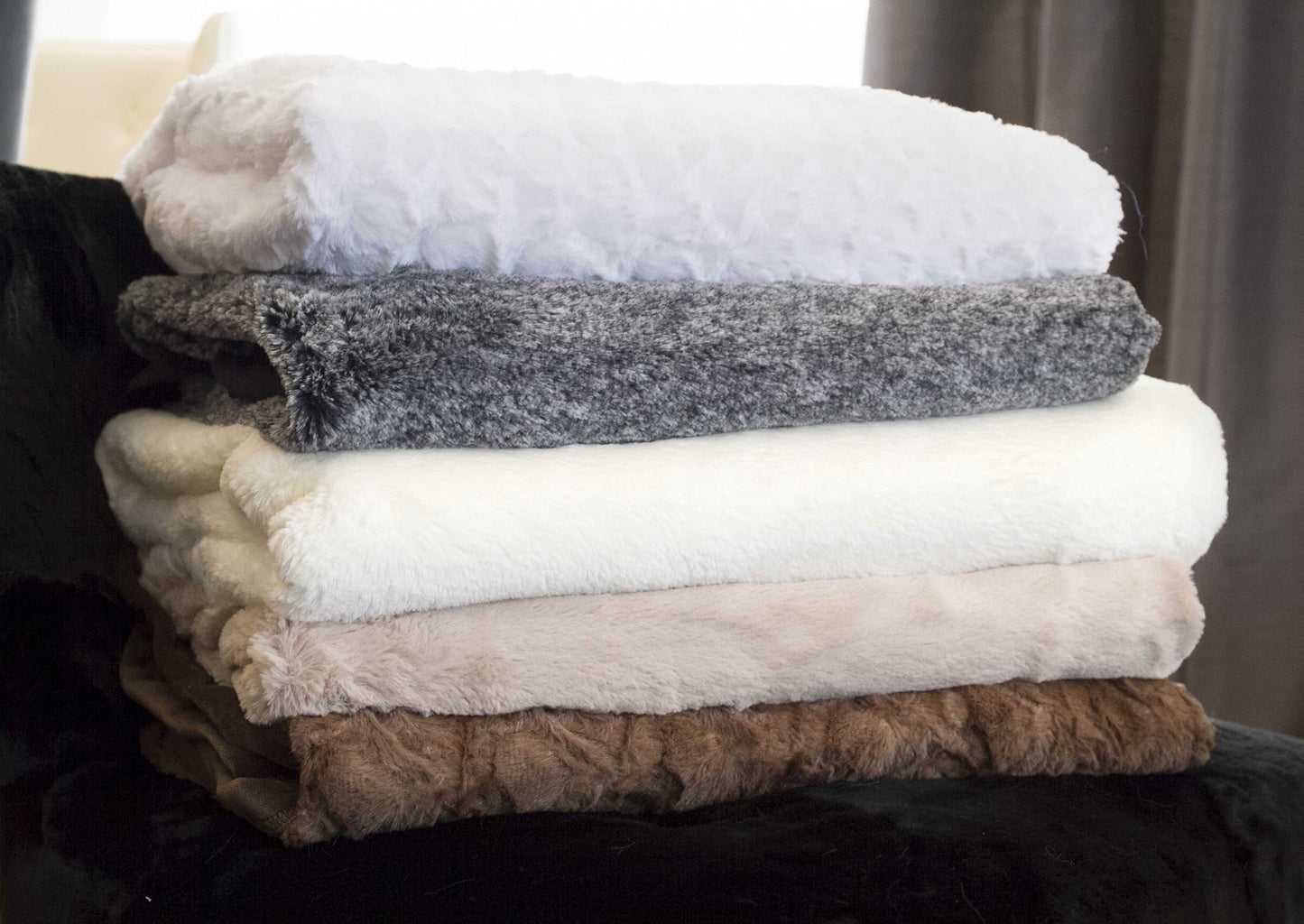 Ivory Faux Fur Plush Throw