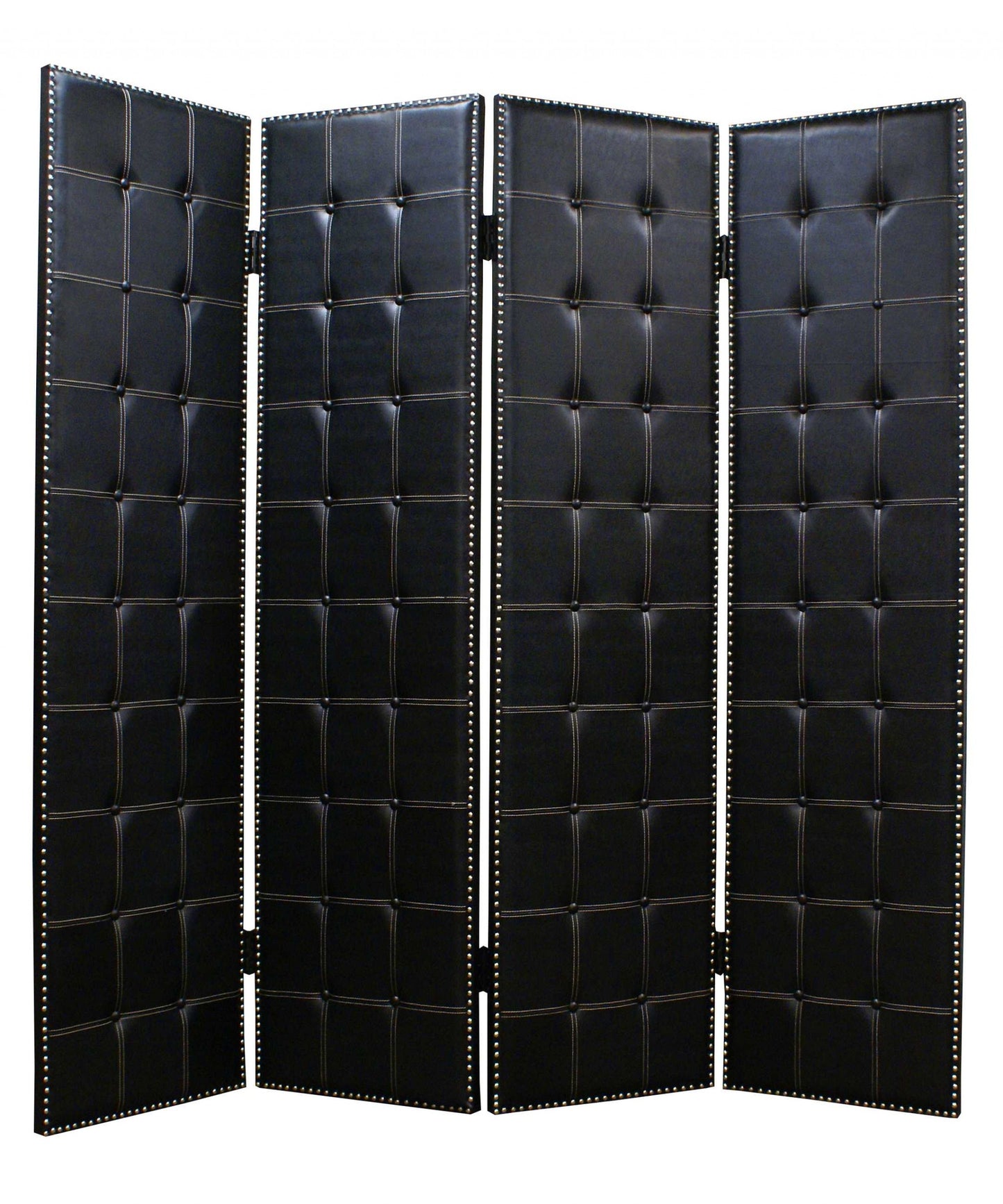 84 X 84 Black Faux Leather  Screen