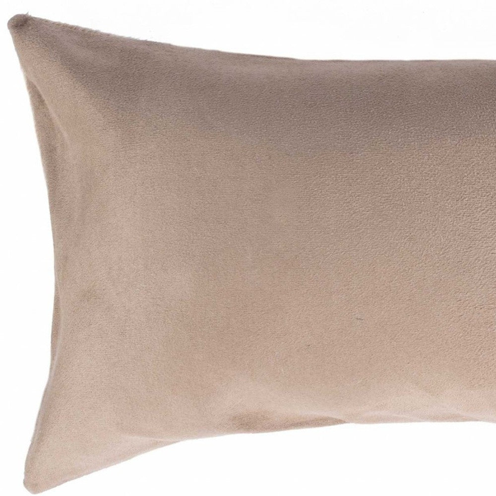 20" X 5" Brown and White Cowhide Zippered Pillow