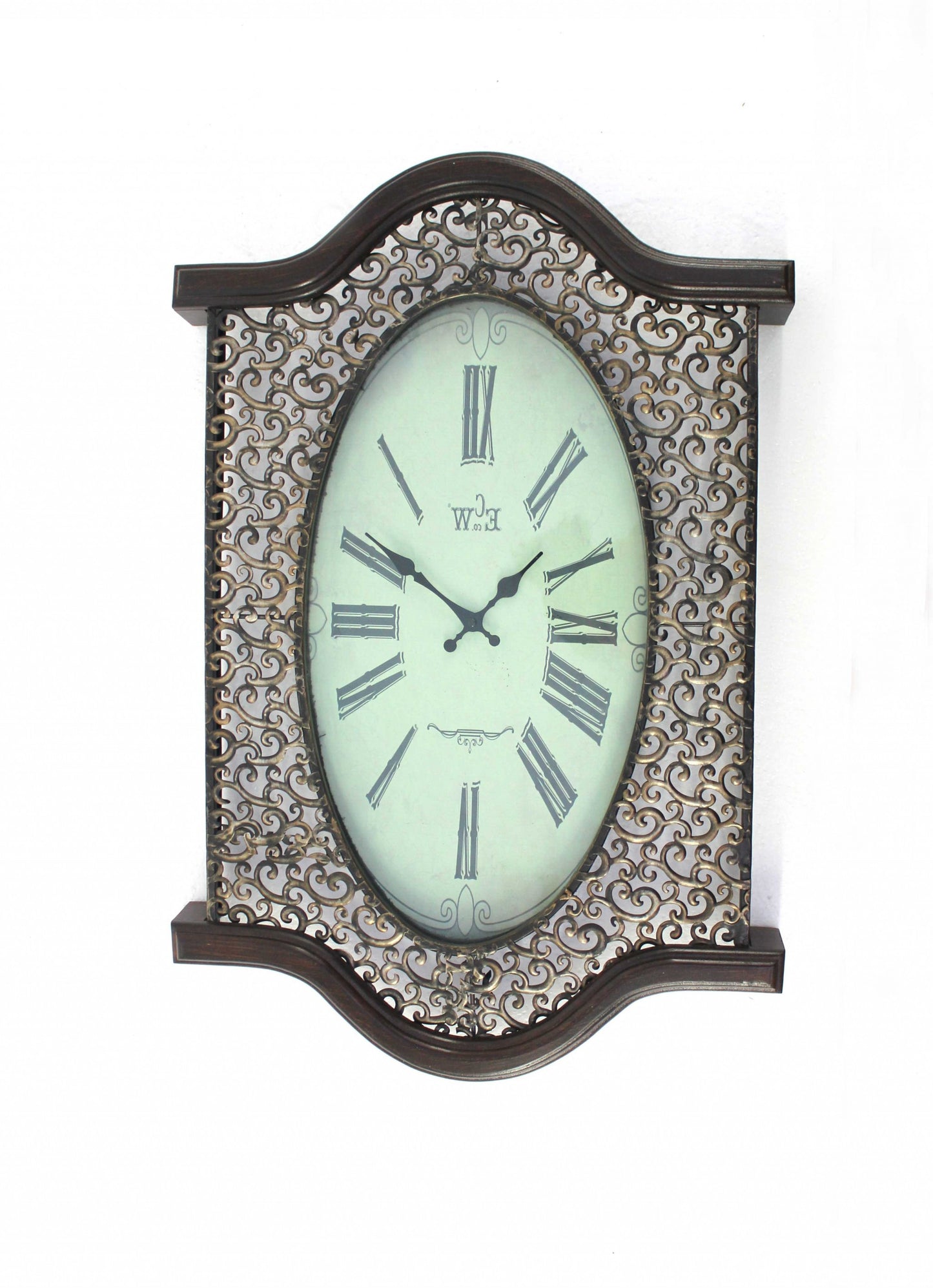 20" Novelty Black Wood And Glass Analog Wall Clock