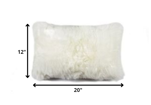 12" X 20" X 5" Natural Sheepskin  Pillow