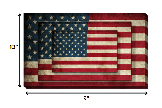 Set Of Four American Flag Print Wall Art