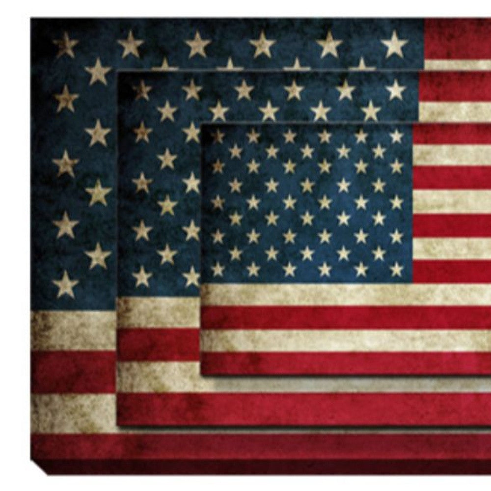 Set Of Four American Flag Print Wall Art