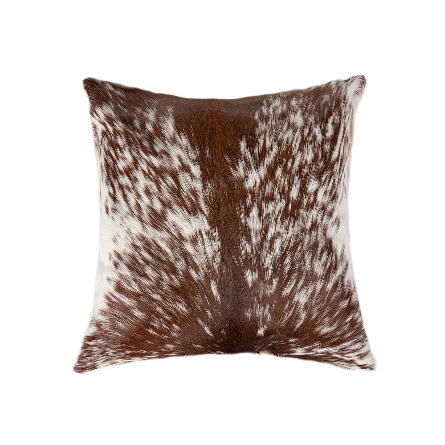 18" X 18" X 5" Salt And Pepper Brown And White Cowhide  Pillow