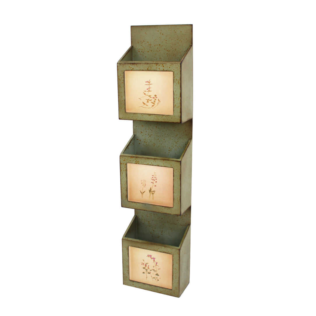 42" X 10" X 5" Green Rustic Vertical - Newspaper & Magazine Rack