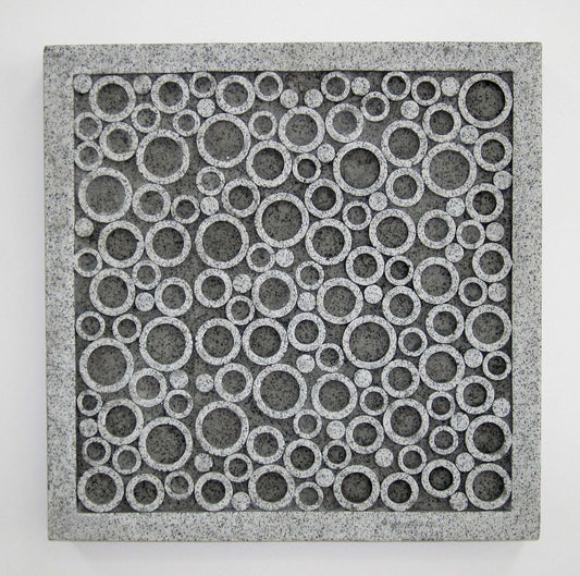 17" X 17" X 2" Brown Sandstone Square Bubble Design - Wall Decor