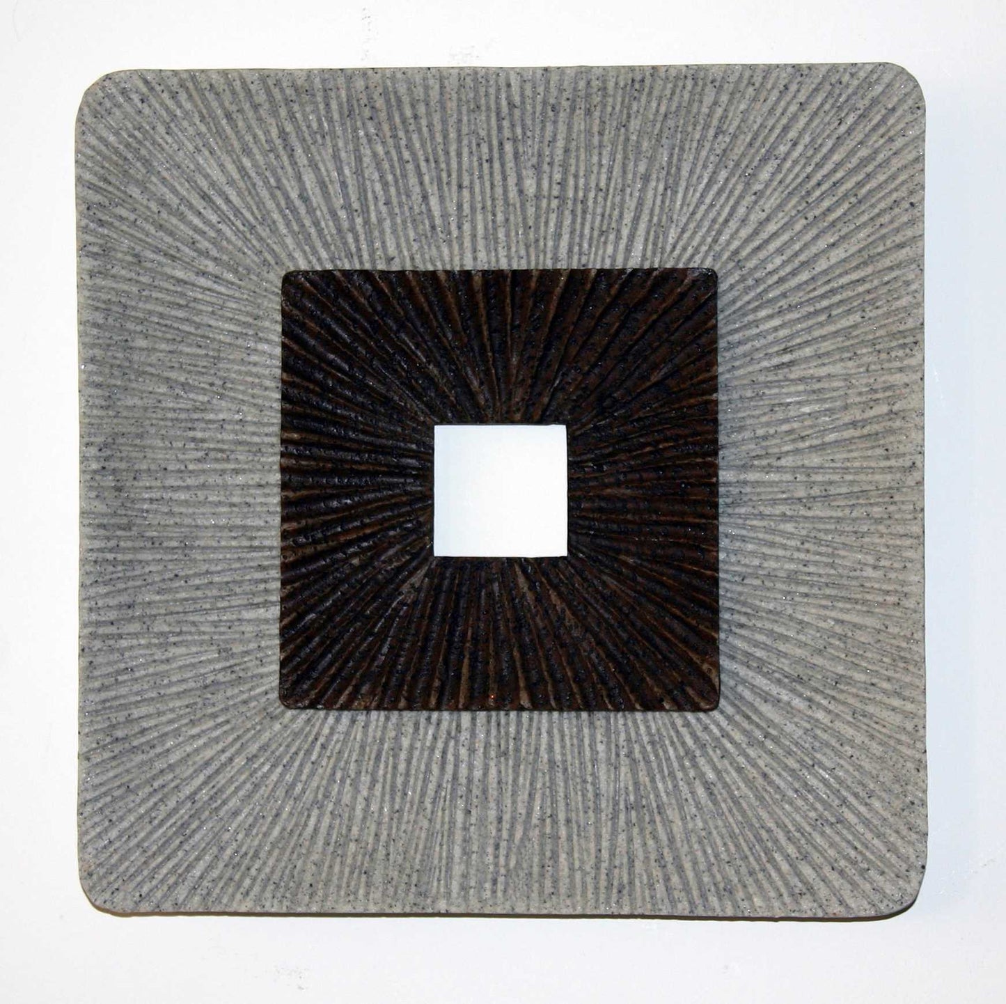 Brown & Gray Square Ribbed Minimalistic Wall Art