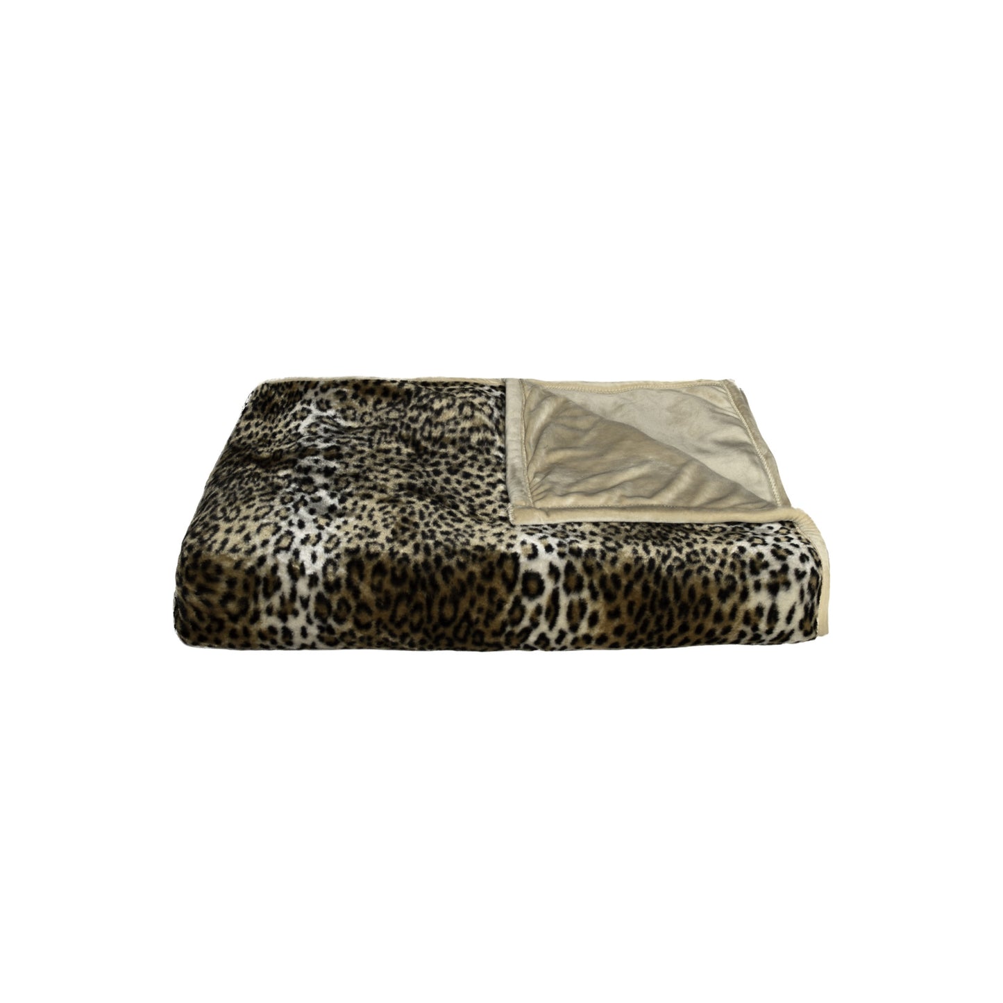 Brown Faux Fur Animal Print Plush Throw