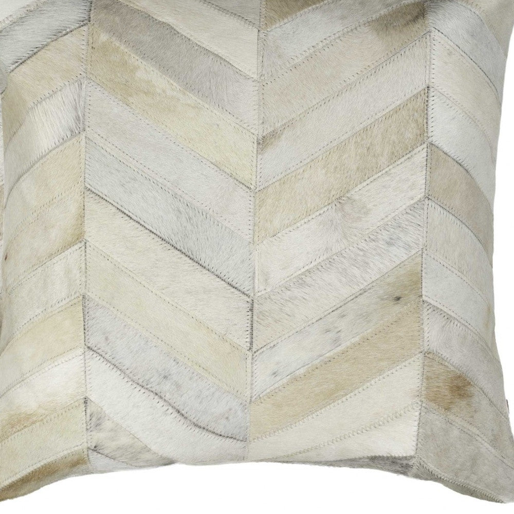 18" X 18" X 5" Natural Cowhide  Pillow 2 Pack