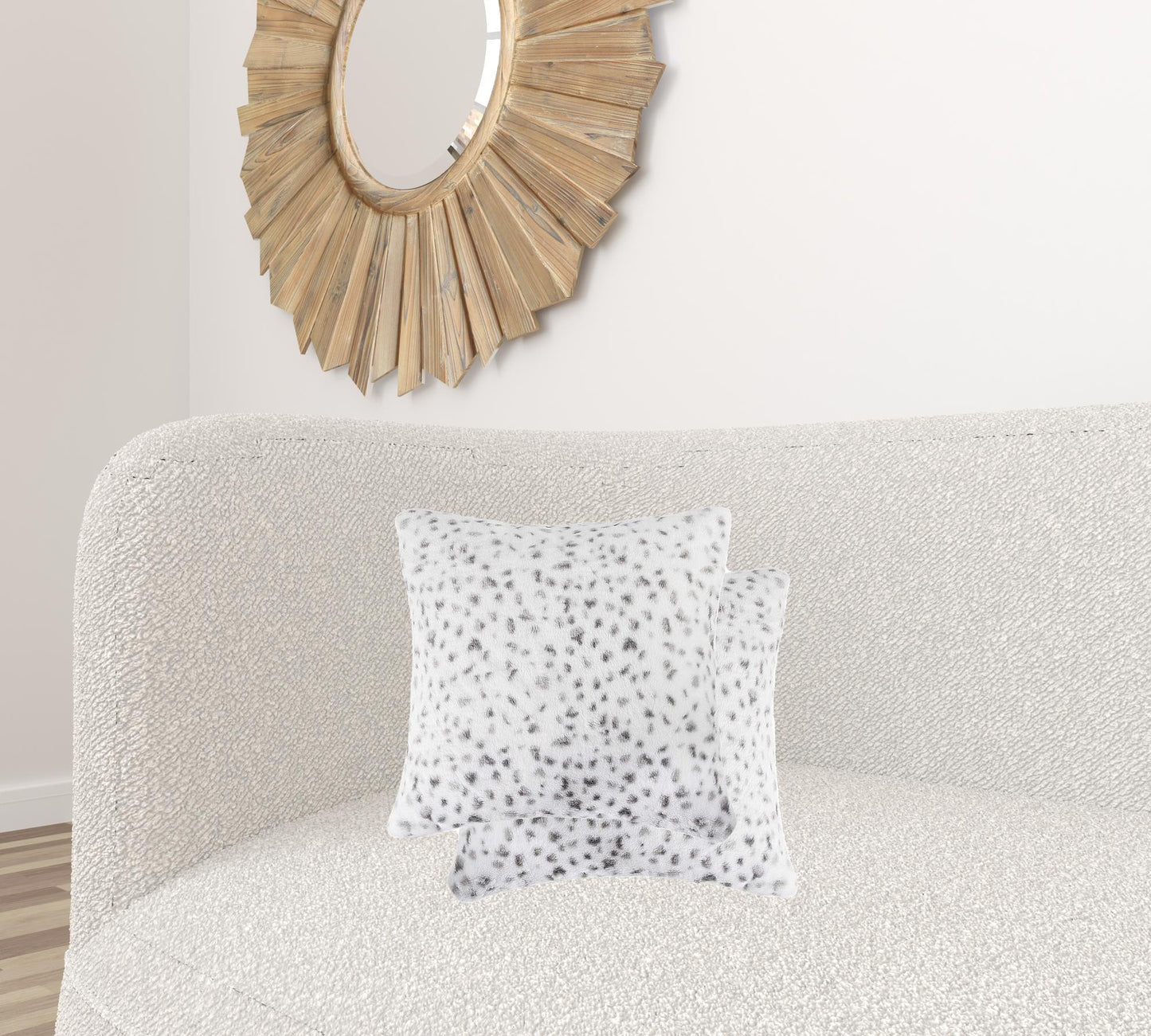 Snow Leopard Faux Fur Pillow 2 Pack