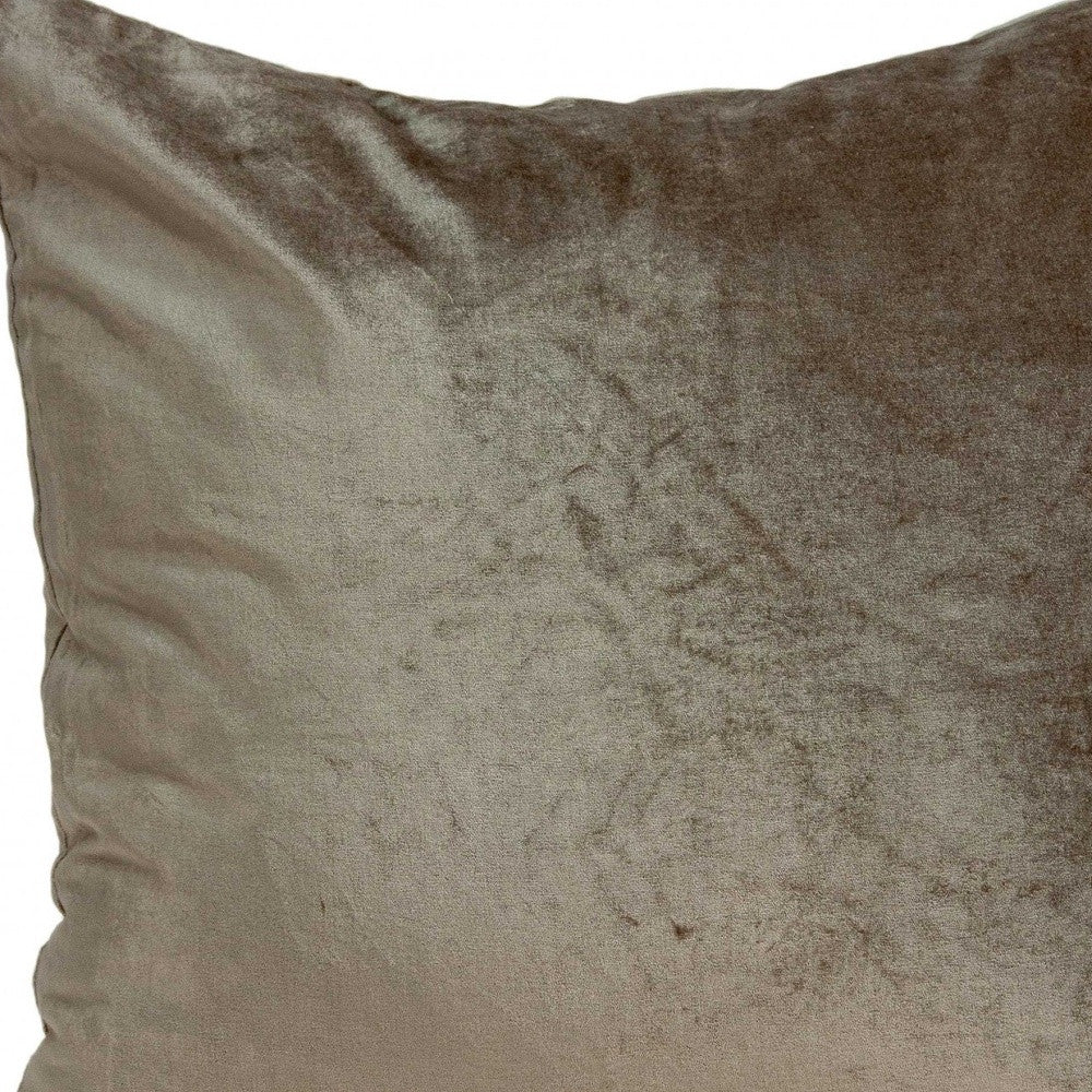 Super Soft Taupe Solid Decorative Accent Pillow