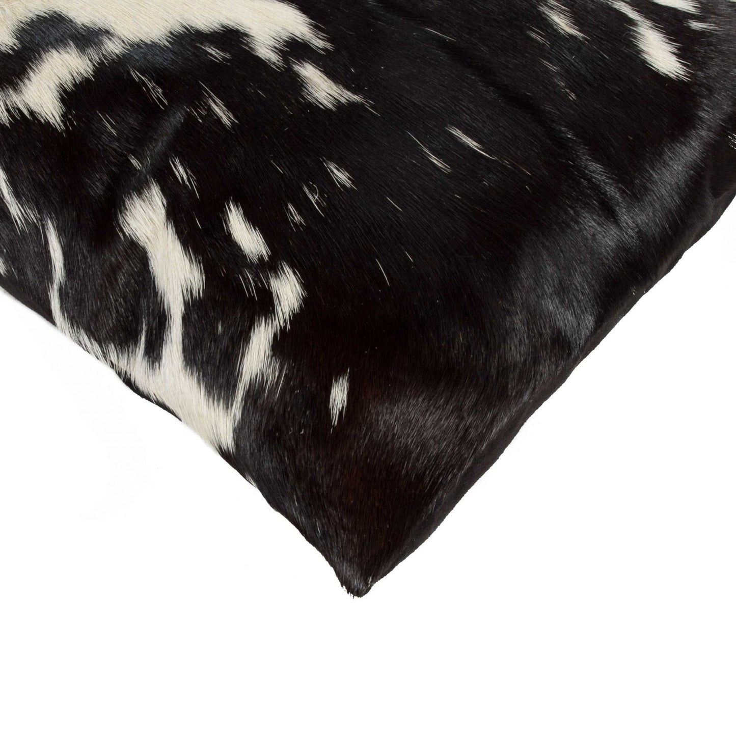 Set of 2 12" X 20" Black and White Cowhide Pillows