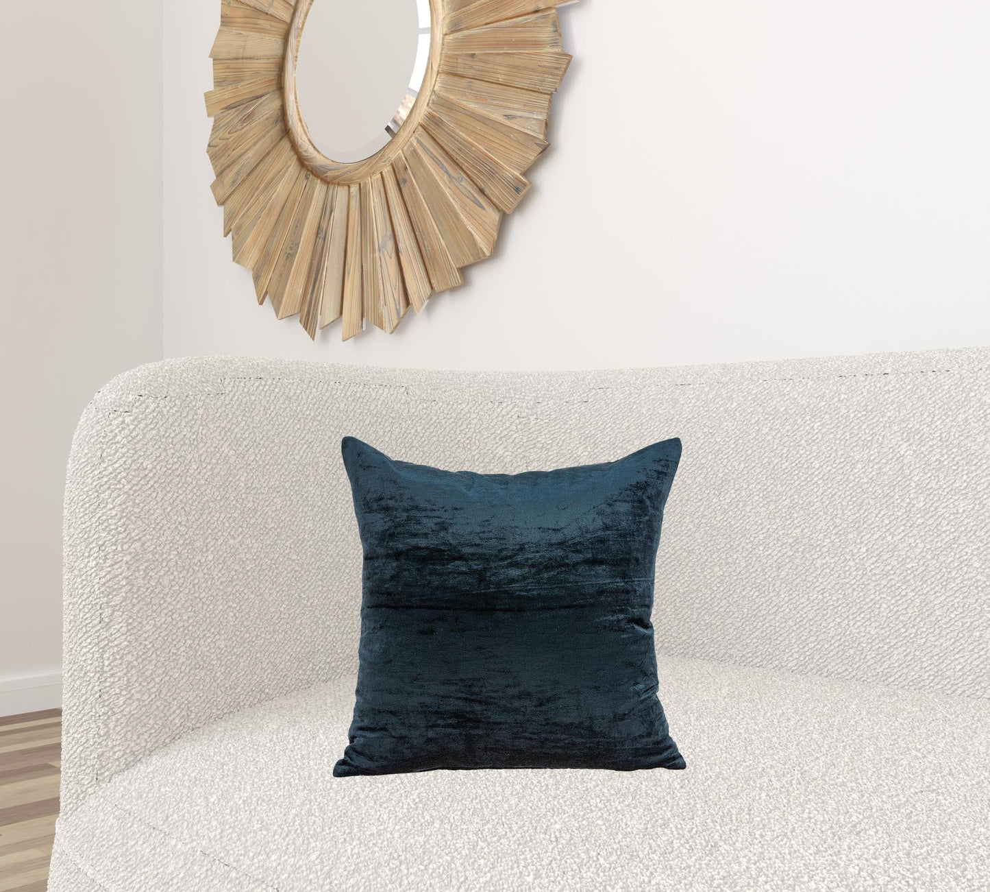 18" X 7" X 18" Transitional Dark Blue Solid Pillow Cover With Poly Insert