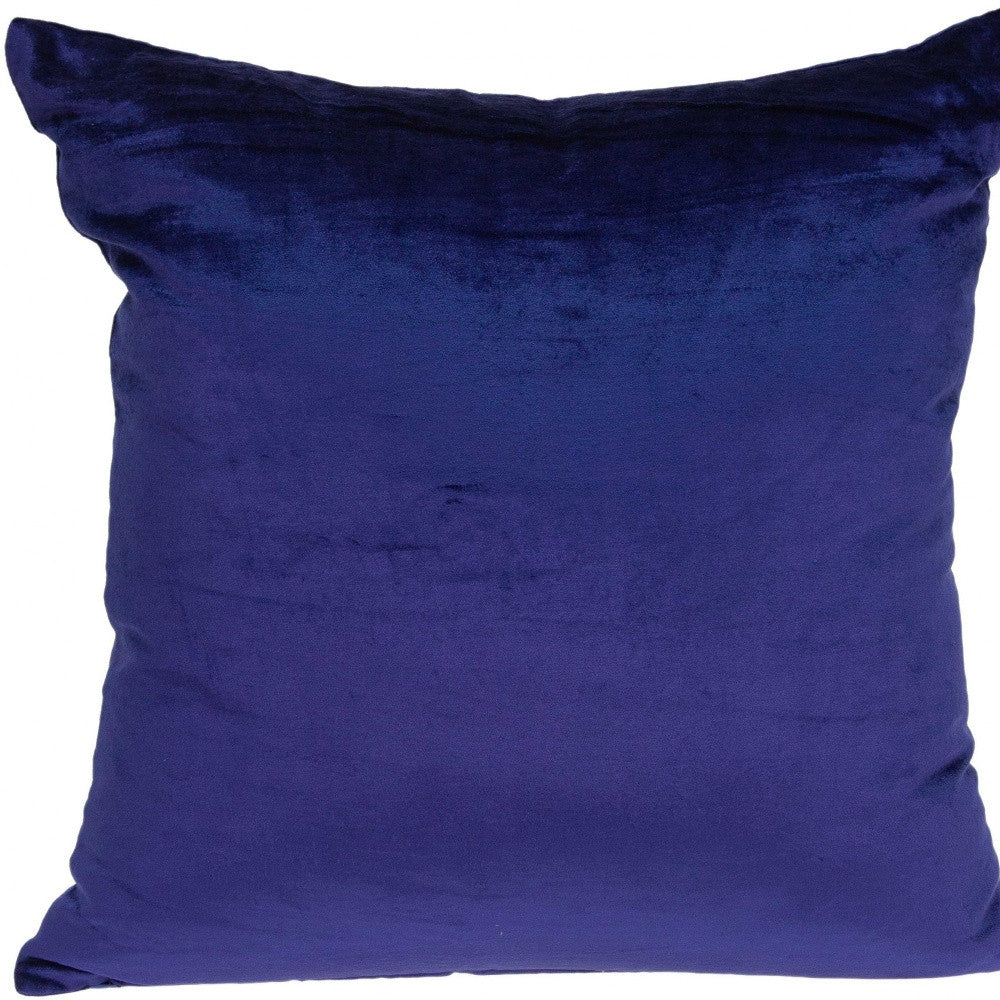 18" X 7" X 18" Transitional Royal Blue Solid Pillow Cover With Poly Insert