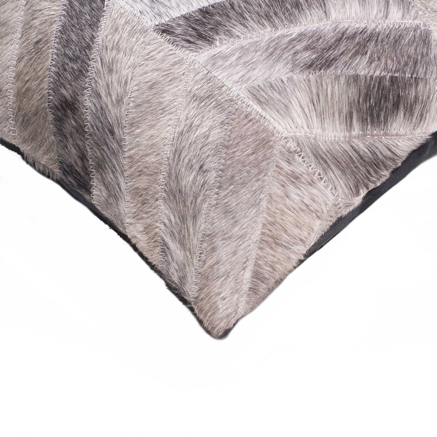 18 X 18 Gray Cowhide Throw Pillow