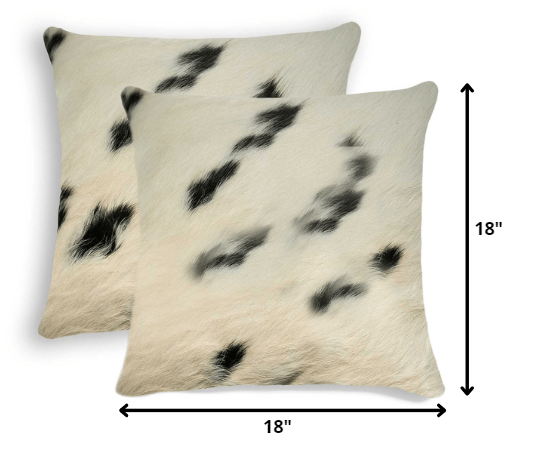 18 X 18 Black And White Cowhide Throw Pillow