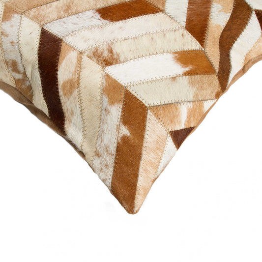 18" X 18" X 5" Modern And Natural Cowhide  Pillow 2 Pack