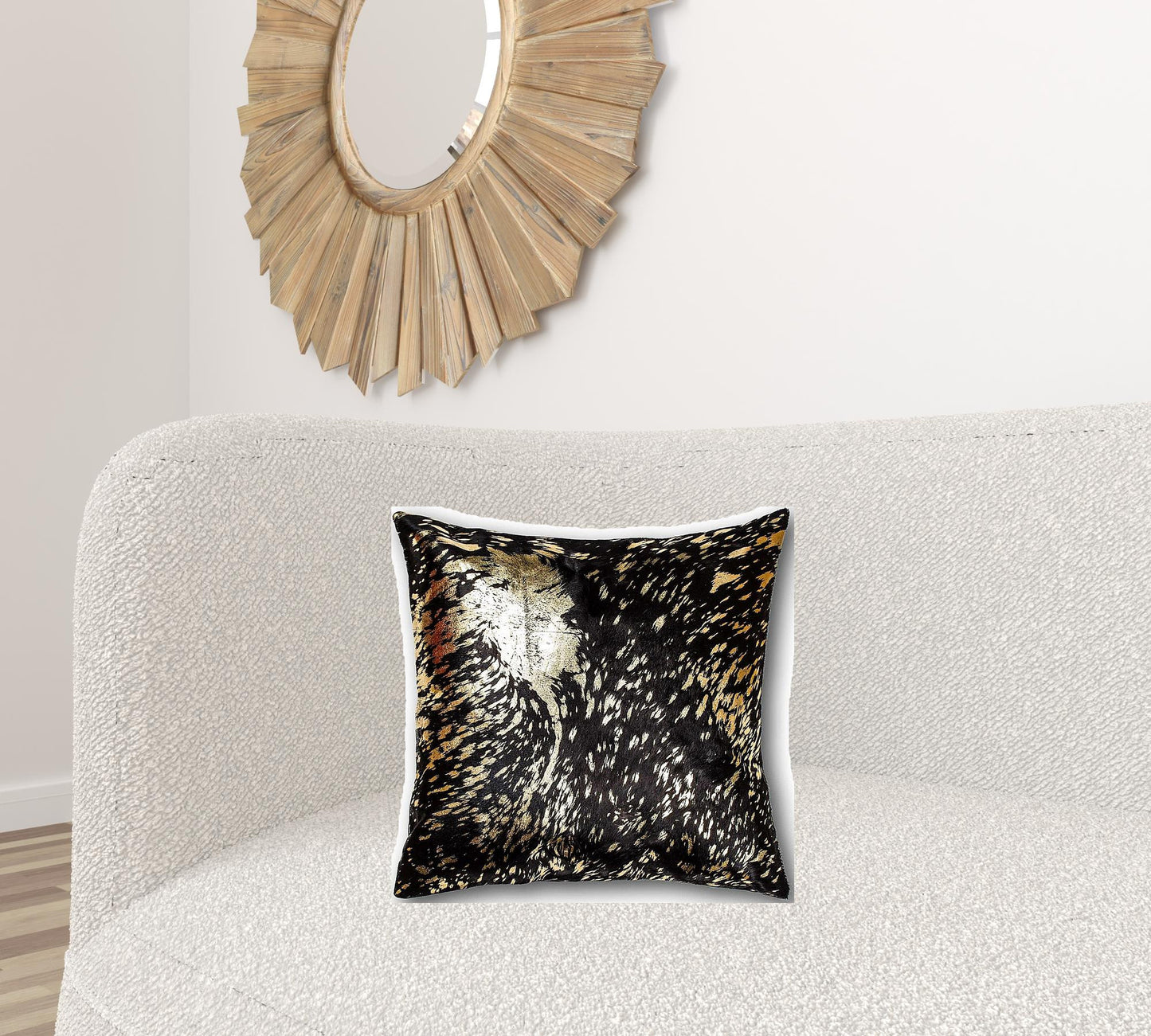 Chocolate And Gold Torino Kobe Cowhide Pillow