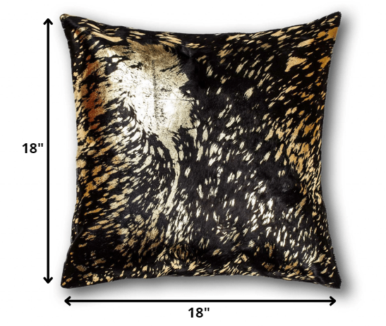 Chocolate And Gold Torino Kobe Cowhide Pillow