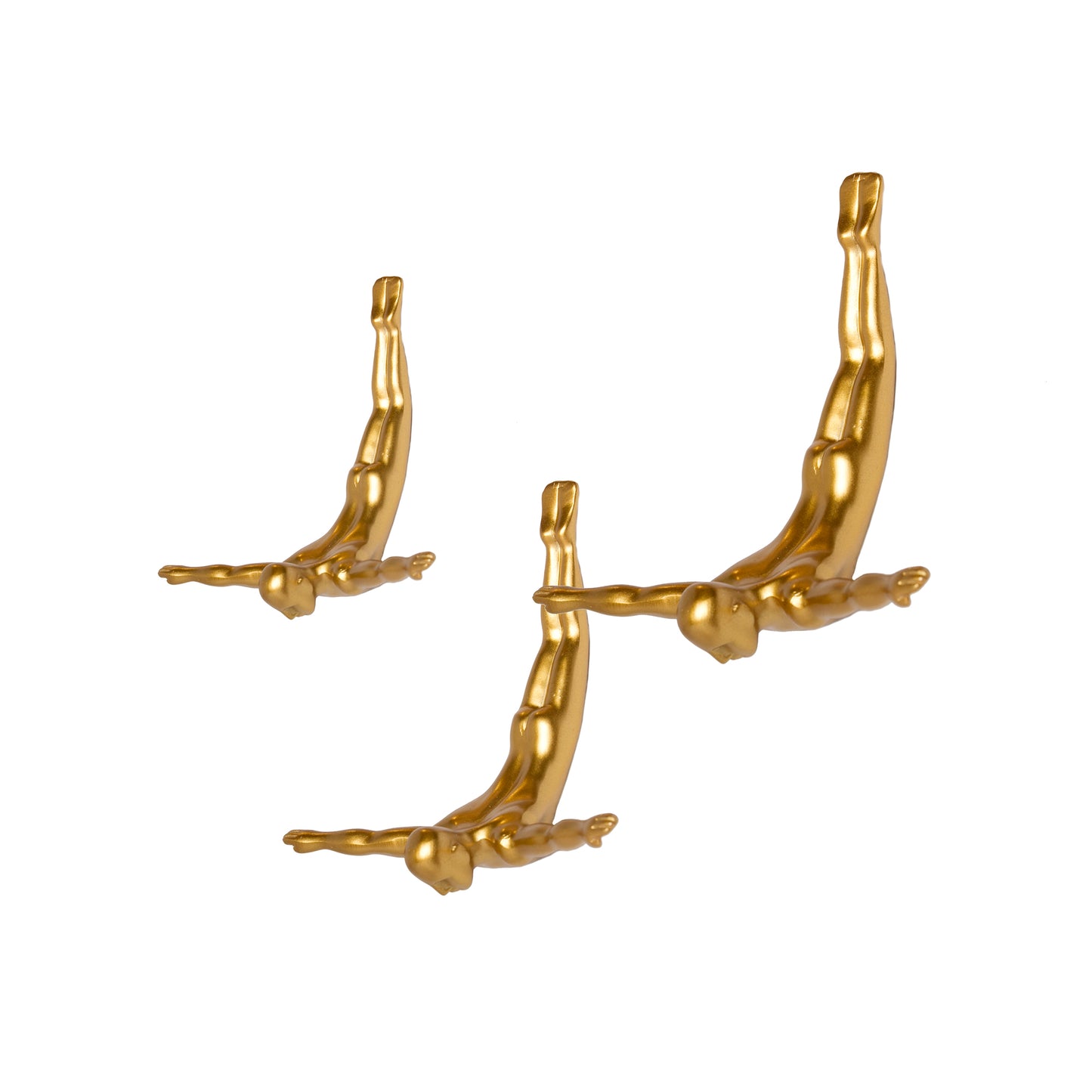 6.5" X 2.5" X 6.5" Wall Diver - Gold 3-Pack