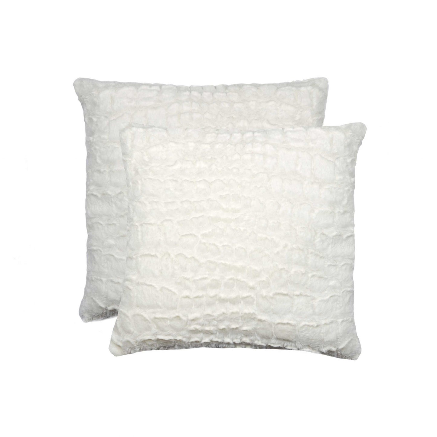 18" X 18" X 5" Ivory Mink Faux  Pillow 2 Pack