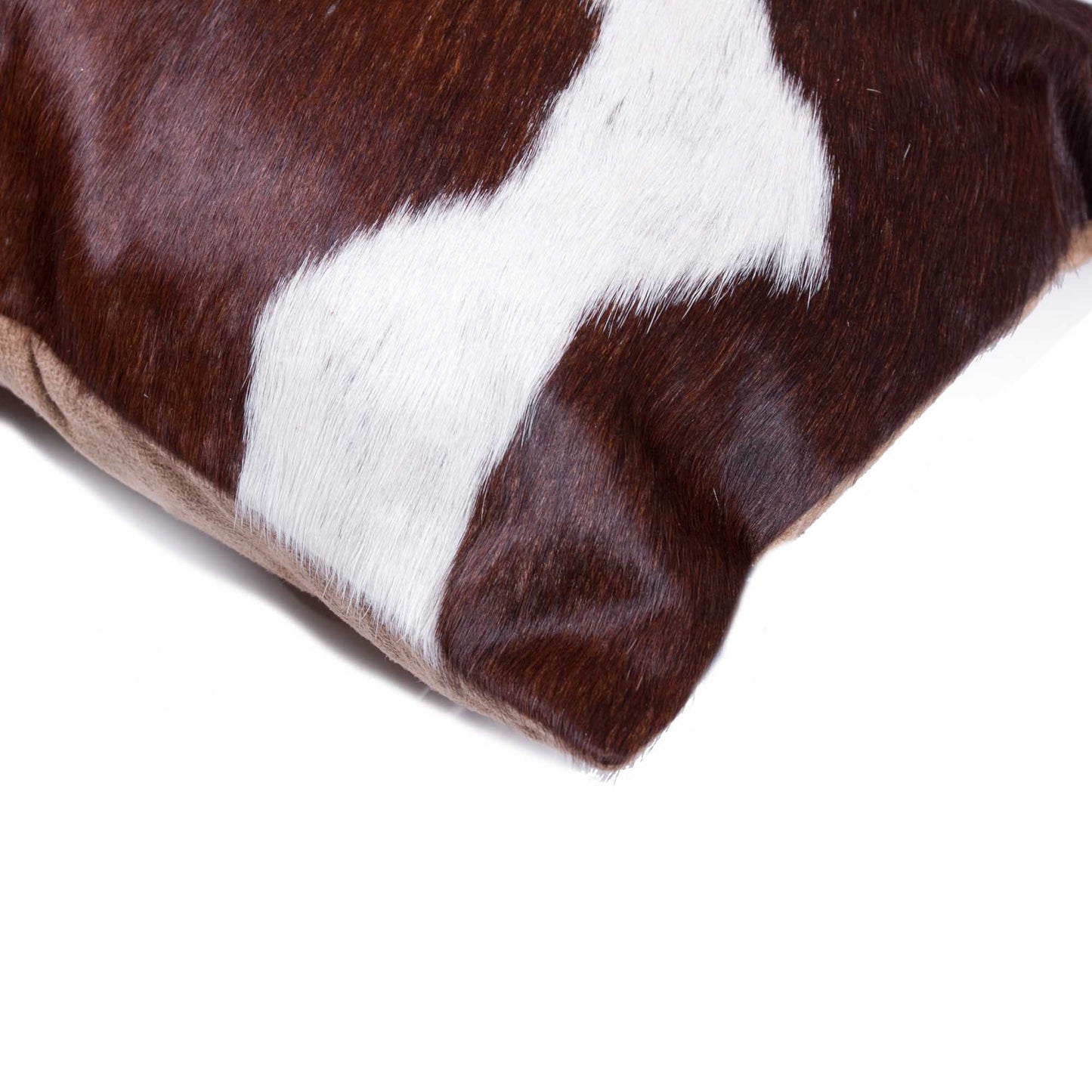 12" X 20" X 5" Salt And Pepper Chocolate And White Cowhide  Pillow 2 Pack