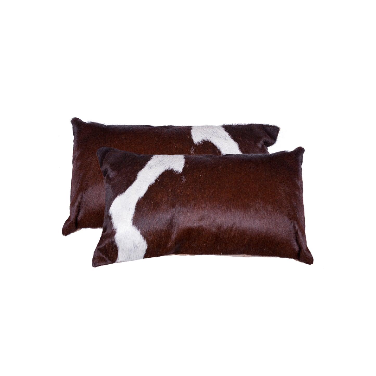 12" X 20" X 5" Salt And Pepper Chocolate And White Cowhide  Pillow 2 Pack