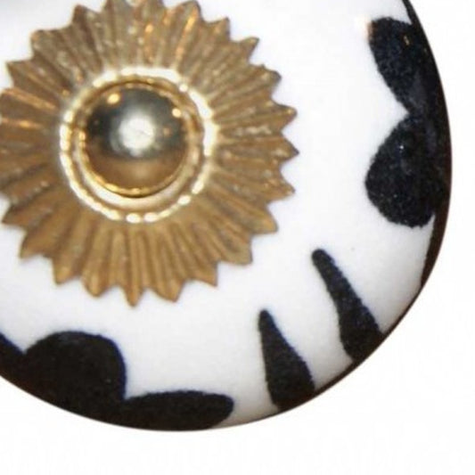 1.5" X 1.5" X 1.5" Black White And Gold  Knobs 8 Pack