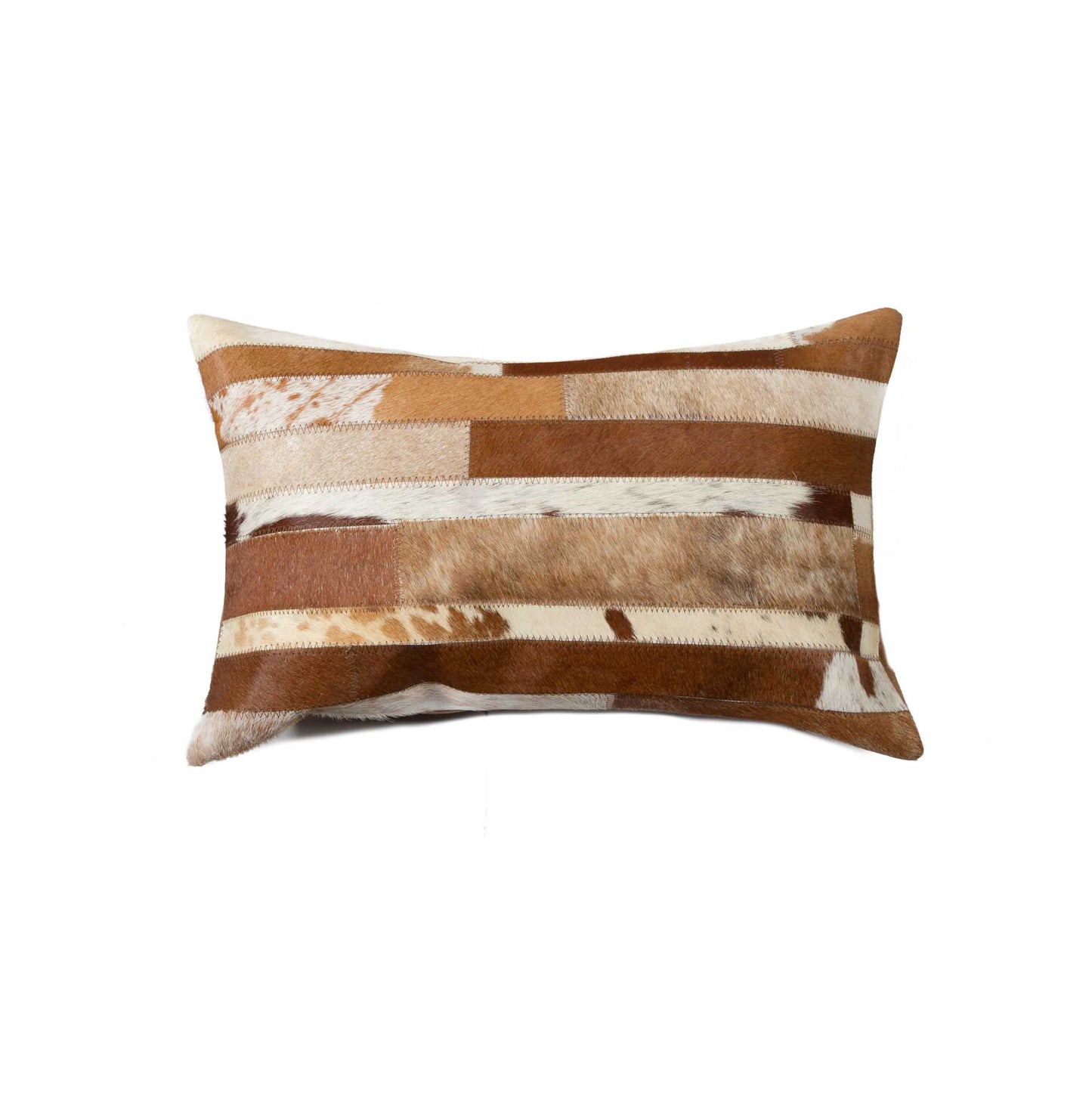 12" X 20" X 5" Brown And White  Pillow