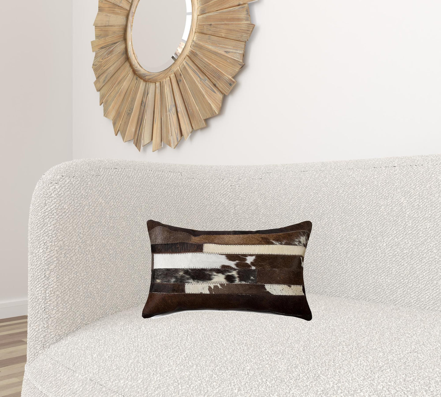 12 X 20 Chocolate Cowhide Throw Pillow