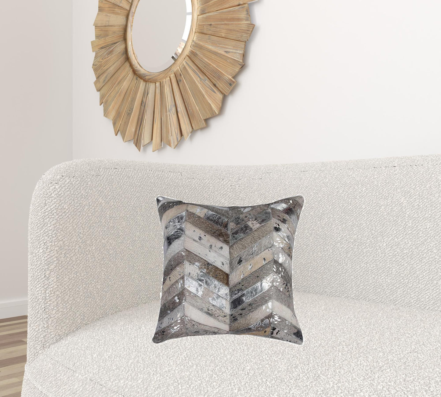 18" X 18" X 5" Silver  Pillow