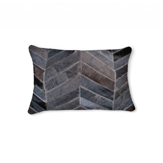 12" X 20" X 5" Cool Chocolate Torino Kobe Chevron  Pillow