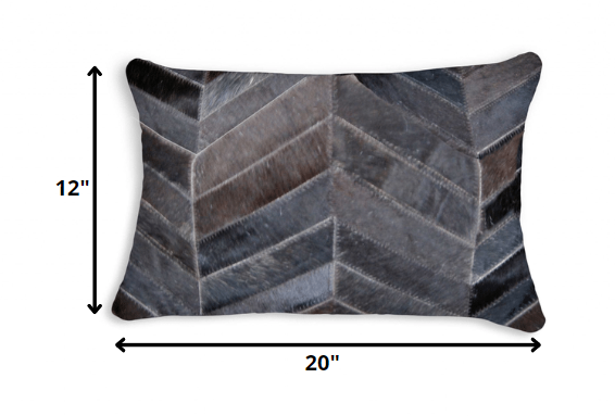 12" X 20" X 5" Cool Chocolate Torino Kobe Chevron  Pillow