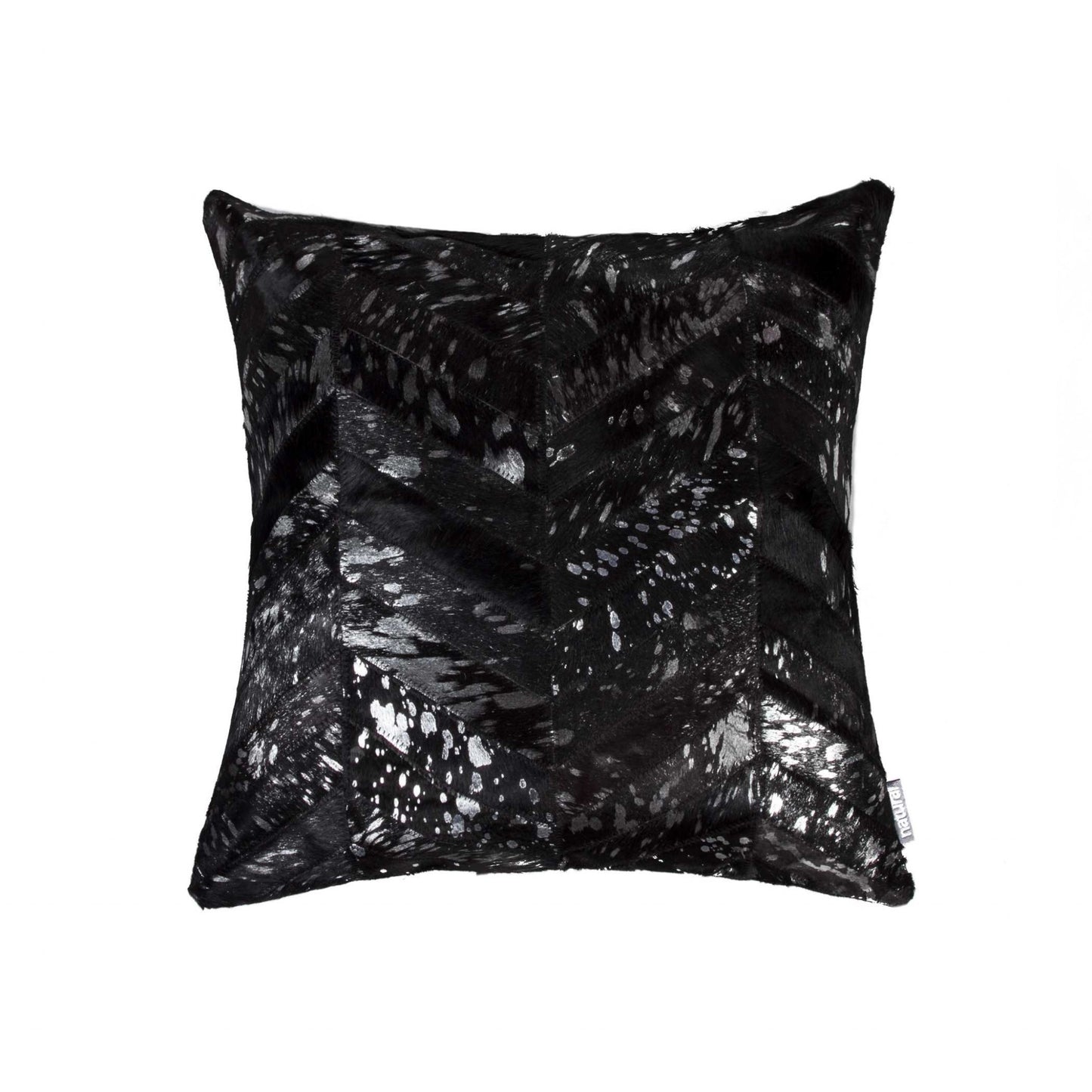 18" X 18" X 5" Black And Silver  Pillow