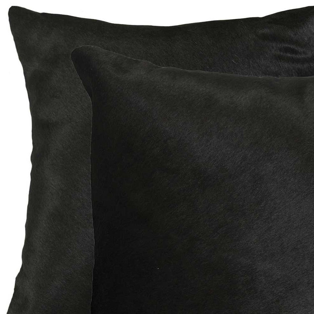 Set Of Two 18" X 18" Cowhide Zippered Pillow