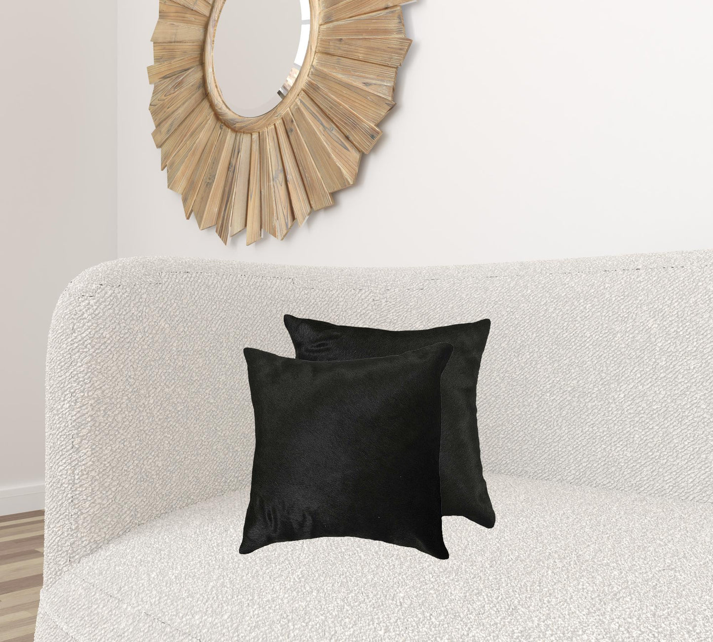 Set Of Two 18" X 18" Cowhide Zippered Pillow