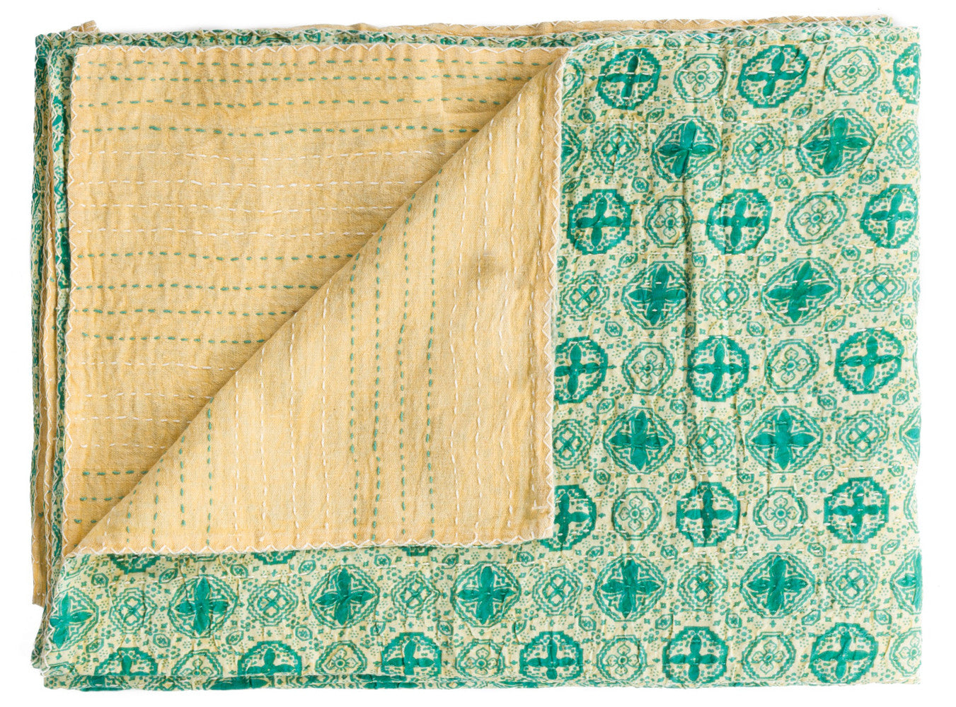 50" X 70" Multicolored Striking Kantha - Throw