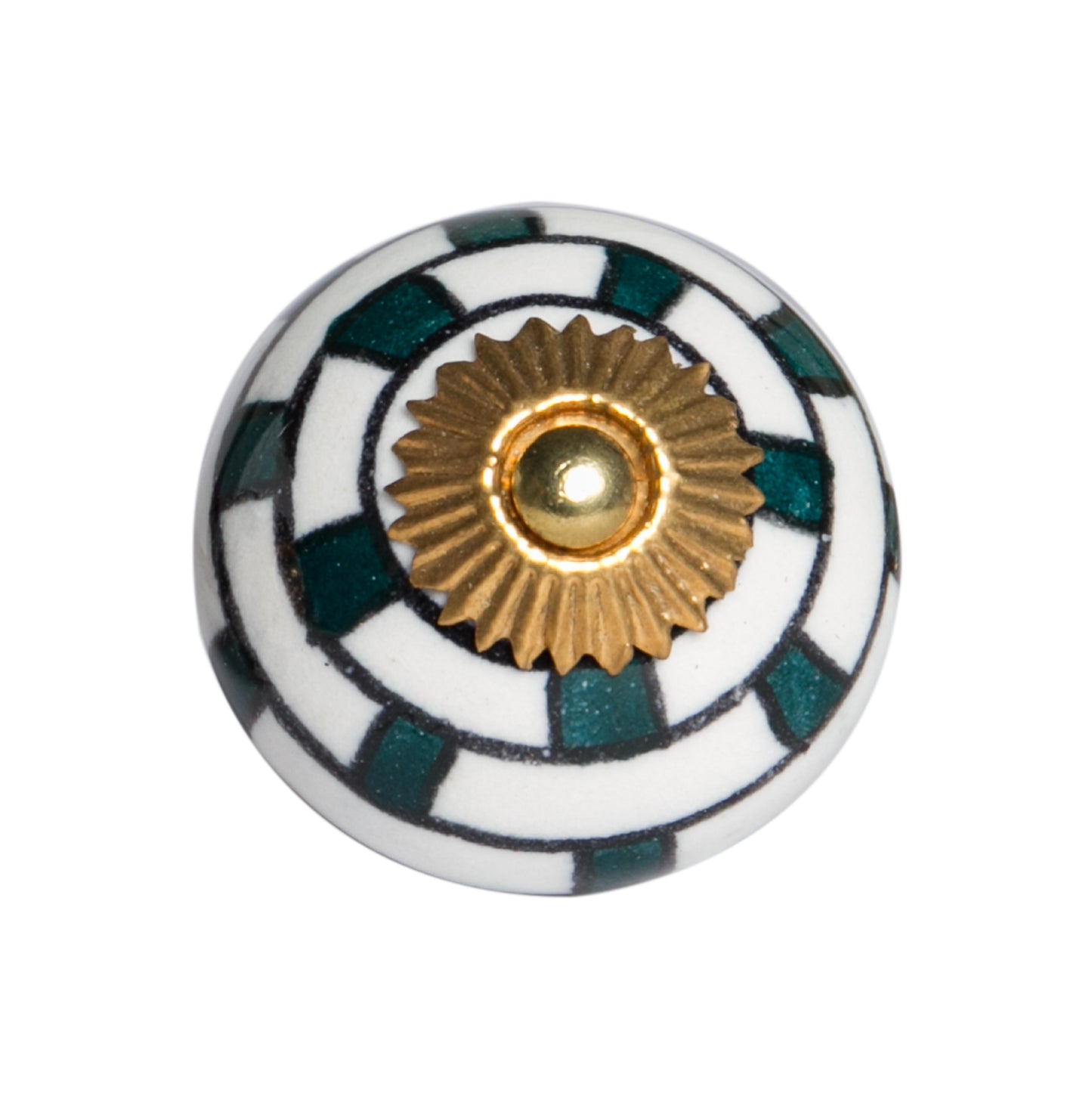 Charming Green And Gold Set Of 8 Knobs