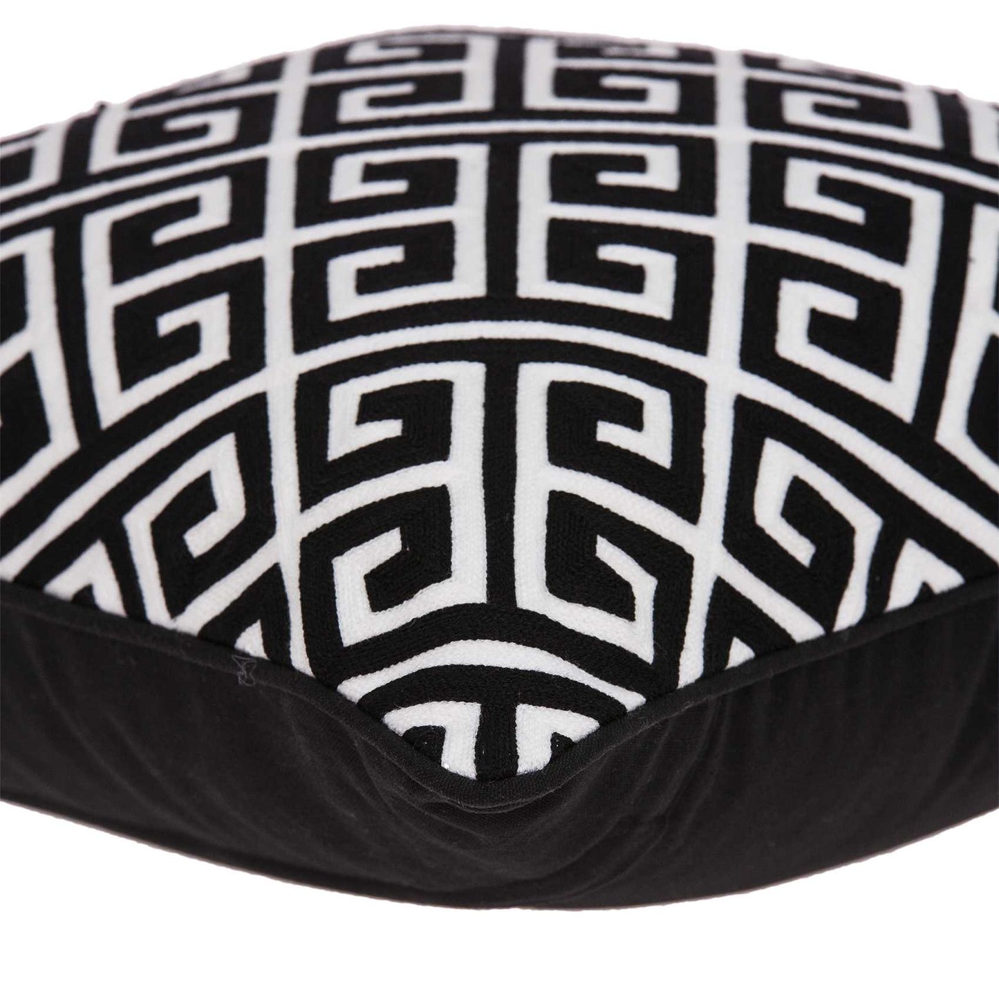 20" X 7" X 20" Cool Transitional Black And White Pillow Cover With Poly Insert