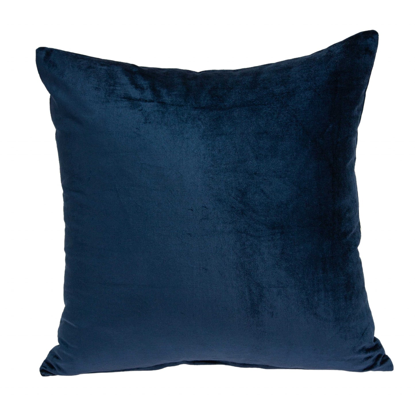 22" X 7" X 22" Transitional Navy Blue Solid Pillow Cover With Poly Insert