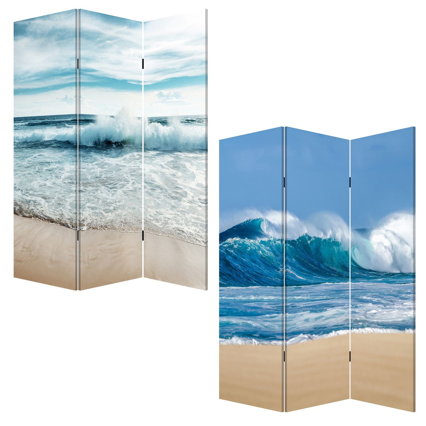 48 X 1 X 72 Multicolor Canvas Surf's Up - 3 Panel Screen