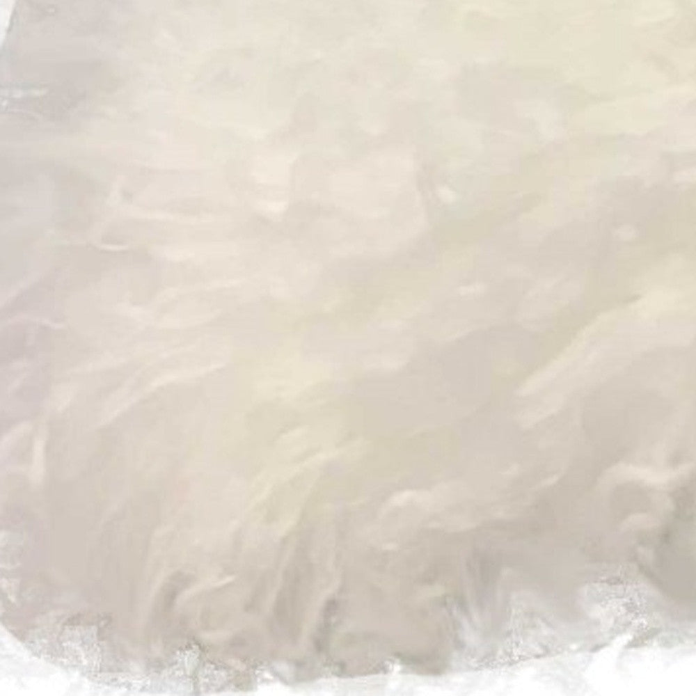 17" Bright White Genuine Tibetan Lamb Fur Pillow With Microsuede Backing