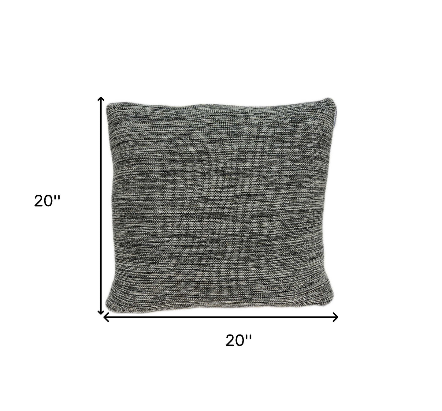 20"X 20" Transitional Heather Gray Cotton Pillow